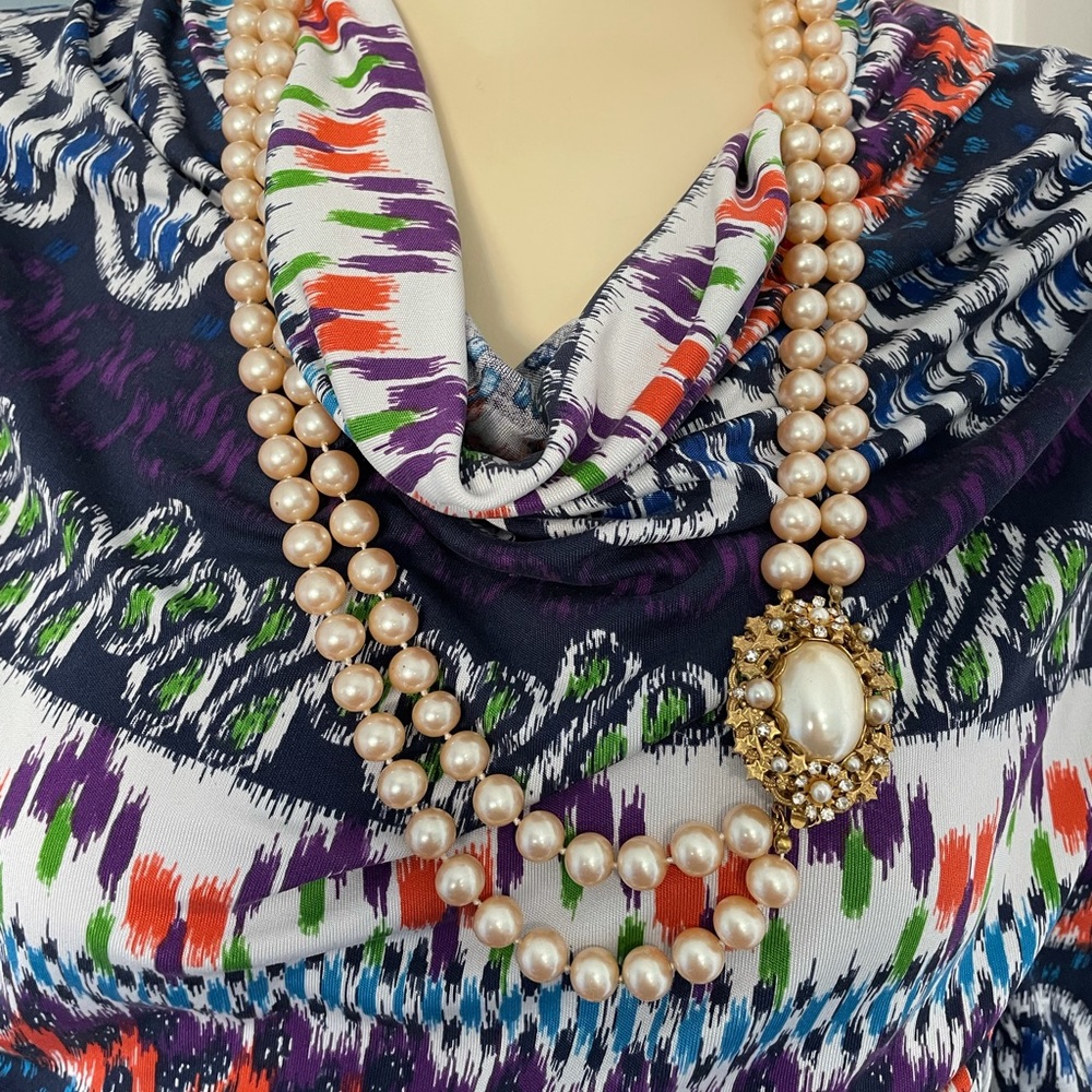 Vintage Miriam Haskell 15” two strand 7mm  pearls
